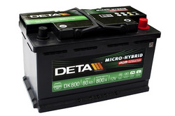 Аккумуляторная батарея Deta 80 А/ч, 800 А | Артикул DK800