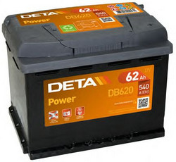 Аккумуляторная батарея Deta 62 А/ч, 540 А | Артикул DB620