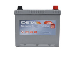 Аккумуляторная батарея Deta 38 А/ч, 300 А | Артикул DA386