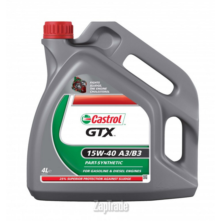 Купить моторное масло Castrol GTX 15W-40 A3/B3 Полусинтетическое | Артикул 156A3D