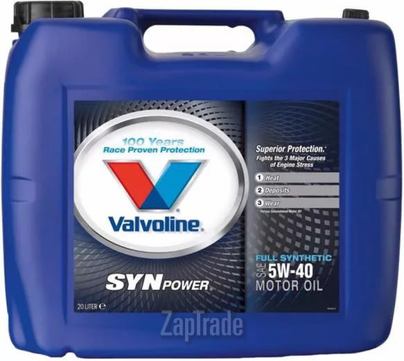 Купить моторное масло Valvoline SYNPOWER SAE 5W-40, 20л Синтетическое | Артикул 872384