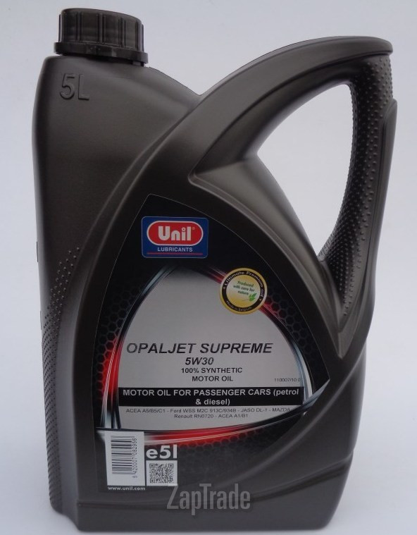 Купить моторное масло Unil OPALJET SUPREME 5W30 Синтетическое | Артикул 5420007082956