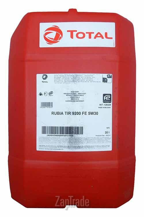 Купить моторное масло Total RUBIA TIR 9200 FE Синтетическое | Артикул 126429