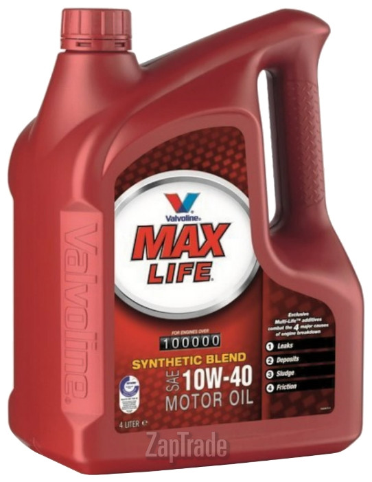 Купить моторное масло Valvoline MAXLIFE SAE 10W-40, 4л Полусинтетическое | Артикул 817952