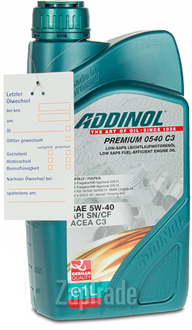 Купить моторное масло Addinol Premium 0540 C3 Синтетическое | Артикул 4014766074331