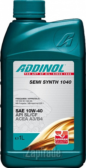Купить моторное масло Addinol Semi Synth 1040 Полусинтетическое | Артикул 4014766072702