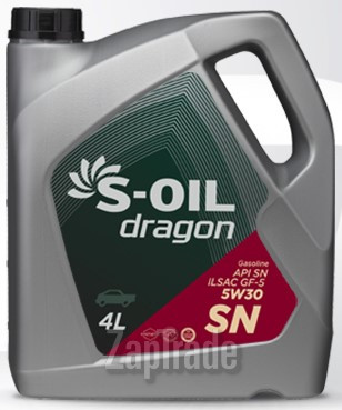 Купить моторное масло S-oil DRAGON SN Полусинтетическое | Артикул DSN5W30_04