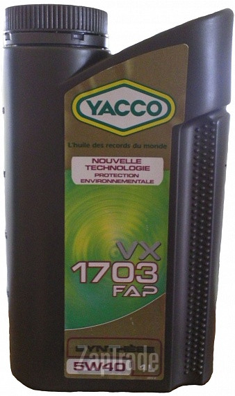 Купить моторное масло Yacco VX 1703 FAP Синтетическое | Артикул 301925