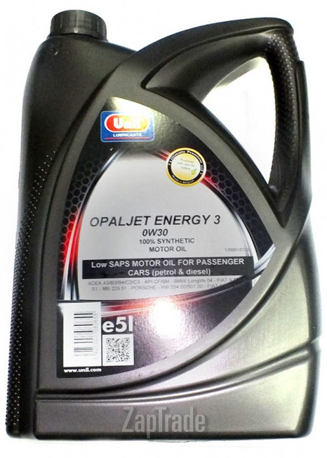 Купить моторное масло Unil OPALJET ENERGY 3 Синтетическое | Артикул 5420007080655