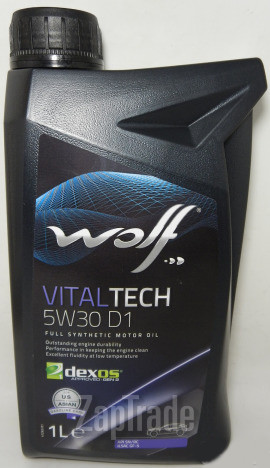 Купить моторное масло Wolf VITALTECH 5W30 D1 Синтетическое | Артикул 8332241