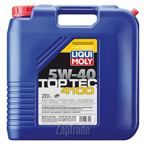Купить моторное масло Liqui moly Top Tec 4100 Синтетическое | Артикул 3702