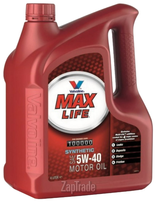 Купить моторное масло Valvoline MAXLIFE SAE 5W-40, 4л Синтетическое | Артикул 872364