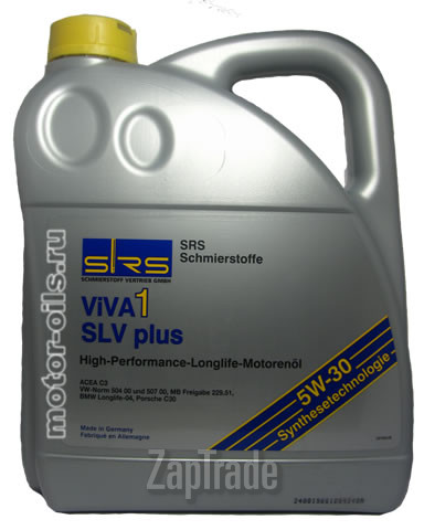 Купить моторное масло Srs VIVA 1 SLV plus 5W-30 (ll3) Синтетическое | Артикул 4033885000847