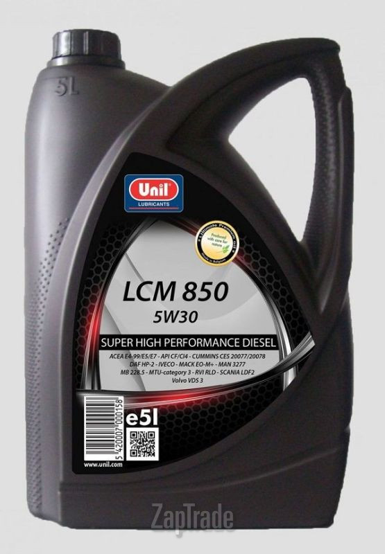Купить моторное масло Unil LCM 850 5W30 Синтетическое | Артикул 5420007006051