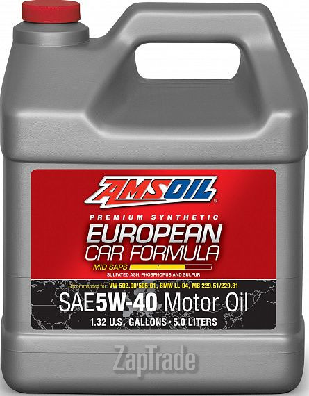 Купить моторное масло Amsoil European Car Formula Mid-SAPS Synthetic Motor Oil Синтетическое | Артикул AFL5L