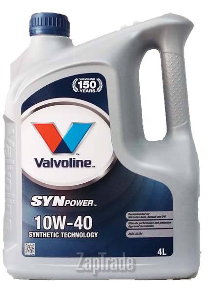 Купить моторное масло Valvoline SYNPOWER SAE 10W-40, 4л | Артикул 872260