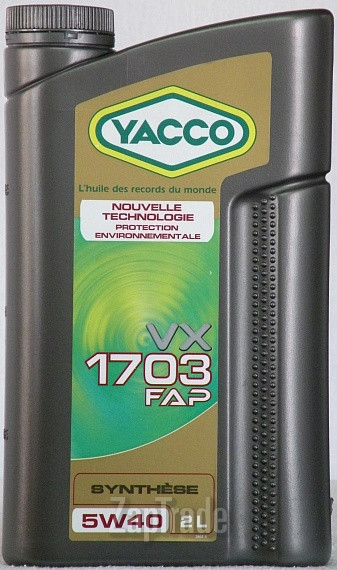 Купить моторное масло Yacco VX 1703 FAP Синтетическое | Артикул 301924