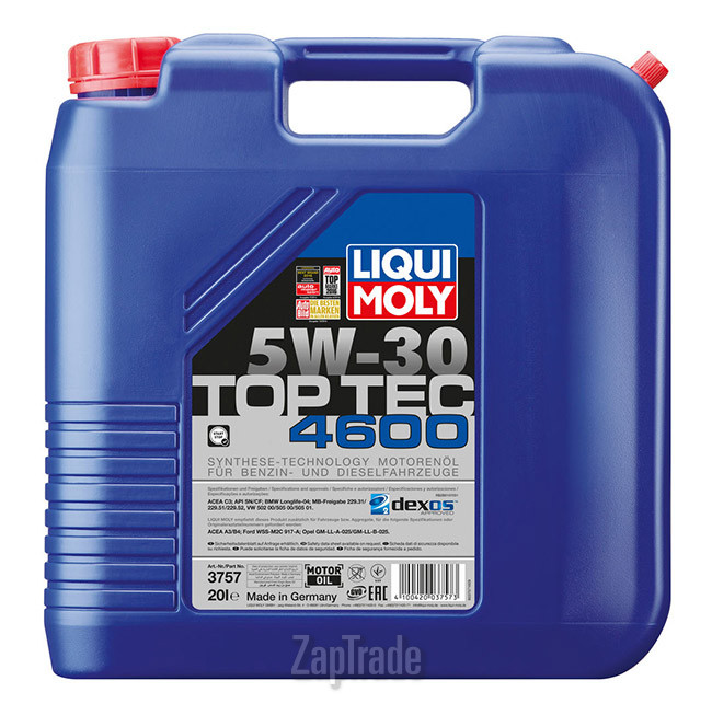 Купить моторное масло Liqui moly Top Tec 4600 Синтетическое | Артикул 3757