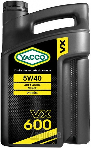 Купить моторное масло Yacco VX 600 Синтетическое | Артикул 302922