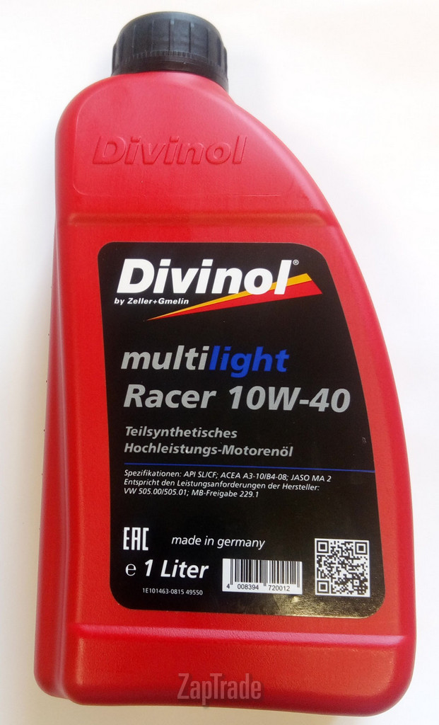 Купить моторное масло Divinol Multilight Racer 10W-40 Полусинтетическое | Артикул 49550-C069