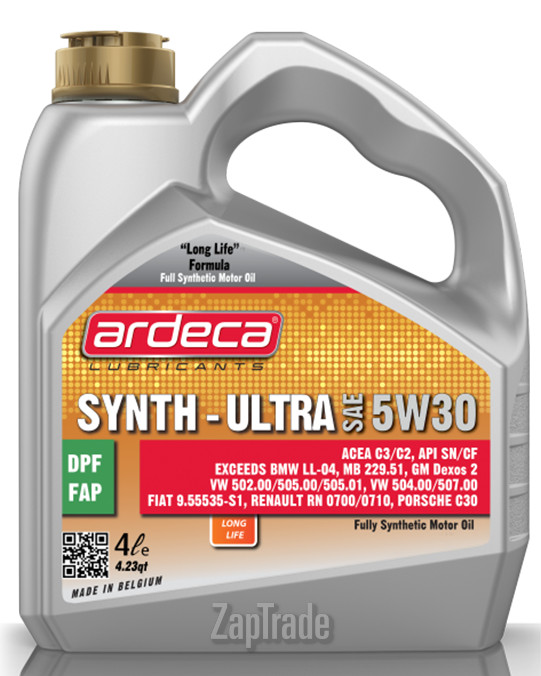 Купить моторное масло Ardeca SYNTH-ULTRA Синтетическое | Артикул ARD010056004