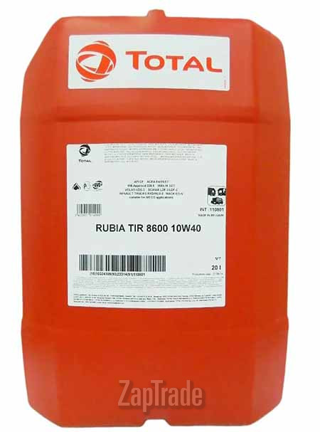 Купить моторное масло Total RUBIA TIR 8600 Полусинтетическое | Артикул 110801
