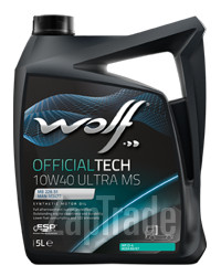 Купить моторное масло Wolf OFFICIALTECH 10W40 ULTRA MS Синтетическое | Артикул 8307317
