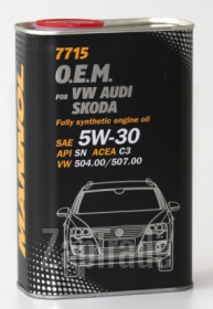 Купить моторное масло Mannol 7715 O.E.M. for VW Audi Skoda 5W-30 1L metal Синтетическое | Артикул 4057