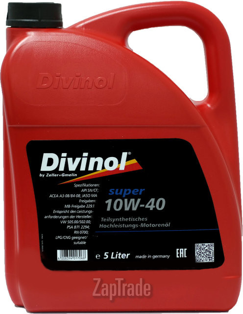 Купить моторное масло Divinol Super 10W-40 Полусинтетическое | Артикул 49624-K007