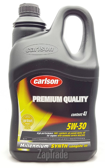 Купить моторное масло Carlson oil Millenium Synth Longlife III Синтетическое | Артикул 98114