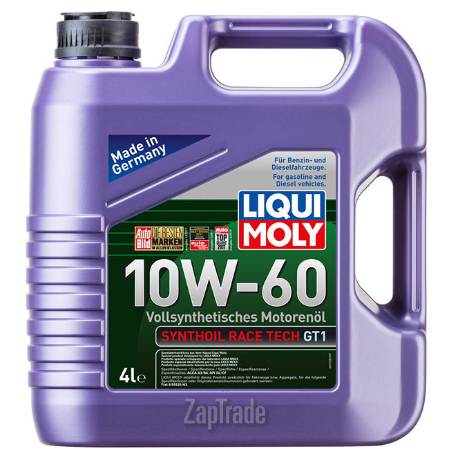 Купить моторное масло Liqui moly Synthoil Race Tech GT1 Синтетическое | Артикул 7535