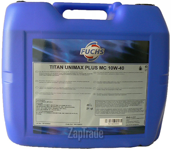 Купить моторное масло Fuchs TITAN UNIMAX PLUS MC Полусинтетическое | Артикул 600765002