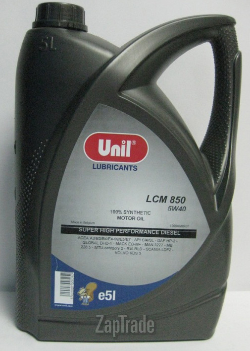 Купить моторное масло Unil LCM 850 5W40 Синтетическое | Артикул 5420007005252