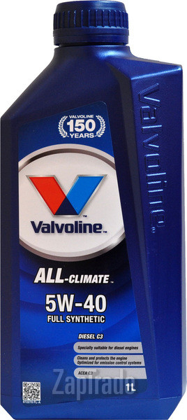 Купить моторное масло Valvoline ALL CLIMATE 5W-40, 1л Синтетическое | Артикул 872282
