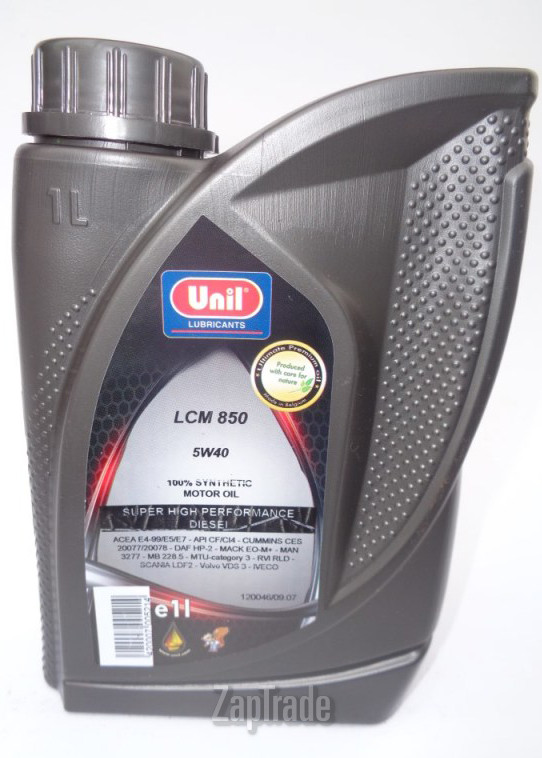 Купить моторное масло Unil LCM 850 5W40 Синтетическое | Артикул 5420007005214