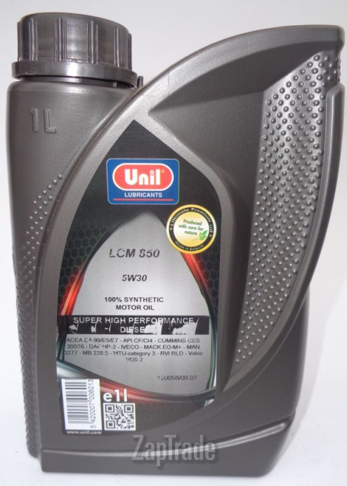 Купить моторное масло Unil LCM 850 5W30 Синтетическое | Артикул 5420007006013