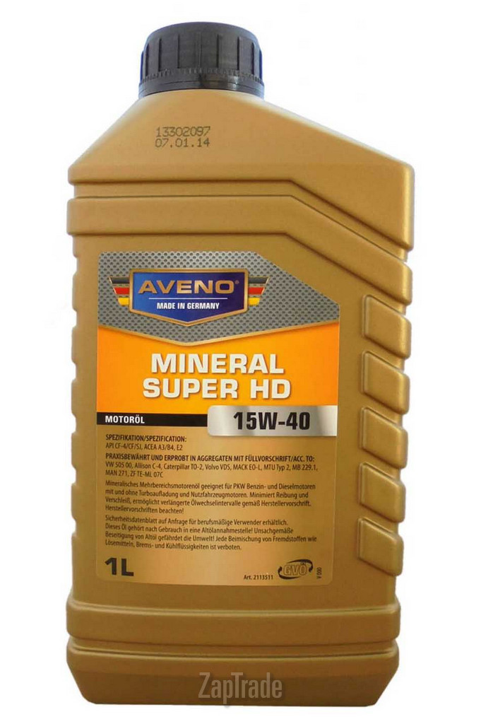 Купить моторное масло Aveno Mineral Super HD Минеральное | Артикул 3011002-001